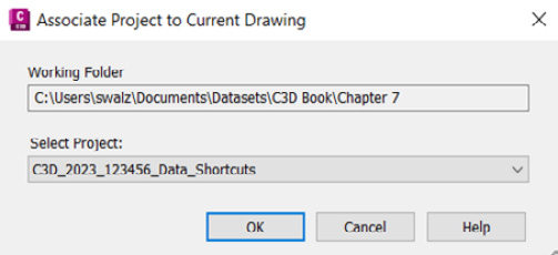 Figure 7.15 – Associate Project to Current Drawing
