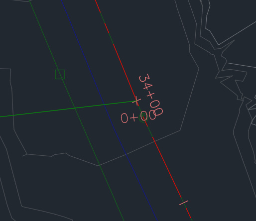 Figure 7.22 – ALG - Subdivision Main Road – Access intersection point with ALG – Existing York Hwy – FromSurveyPoints
