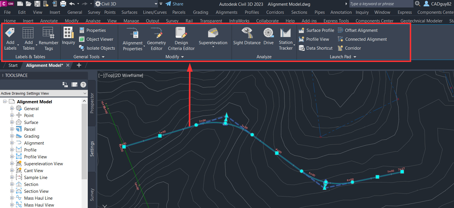 Figure 7.32 – Alignment Context ribbon
