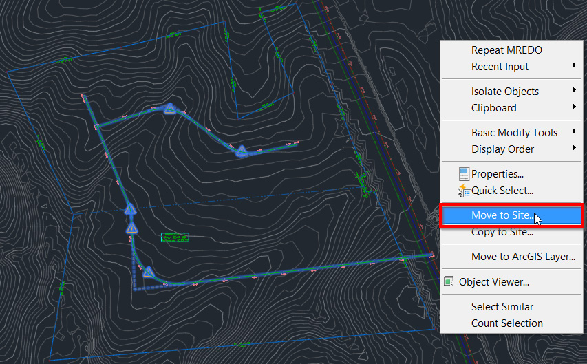 Figure 9.9 – Moving alignments to the site
