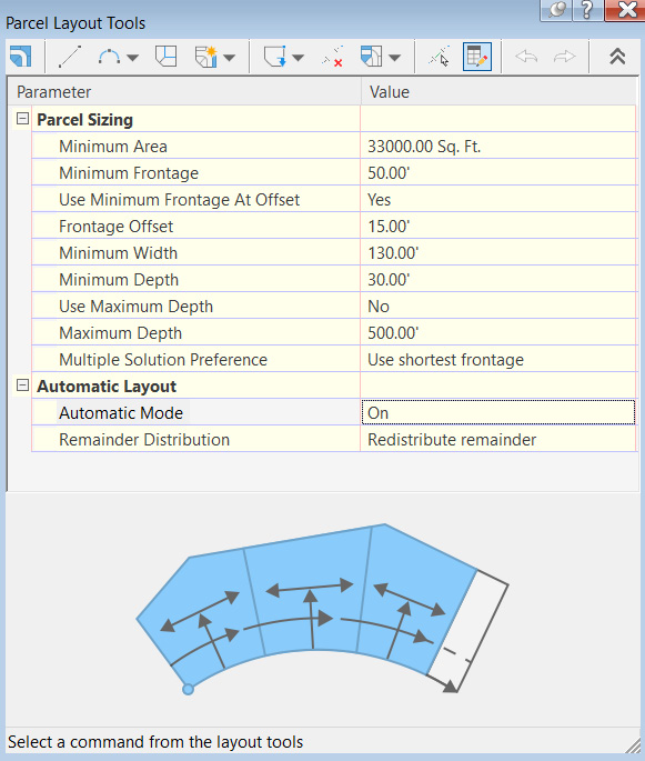 Figure 9.14 – Parcel layout criteria
