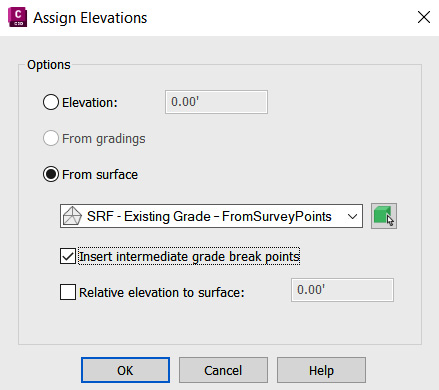 Figure 9.28 – Assign Elevations dialog box
