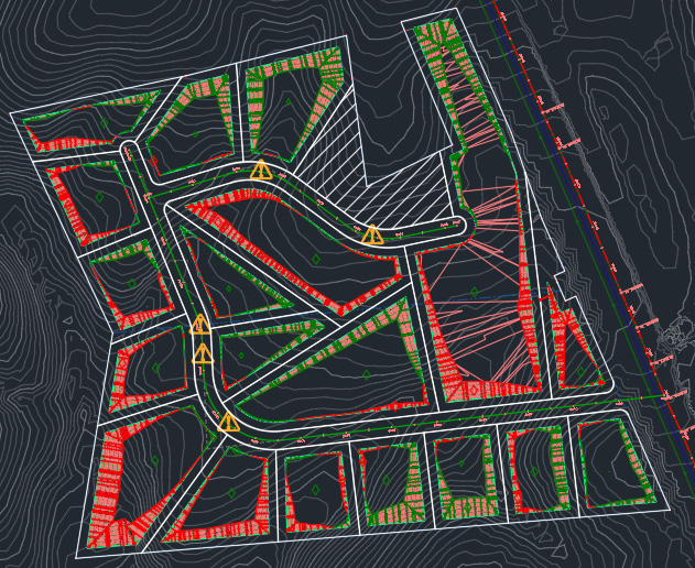 Figure 10.1 – Final grading object and grading surface for our Residential Subdivision
