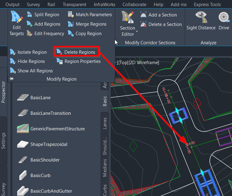 Figure 10.22 – Delete Regions for the corridor model
