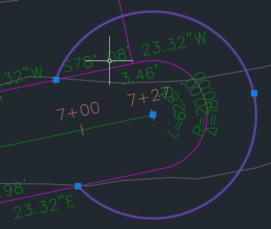 Figure 10.23 – Arc representing a new parcel boundary
