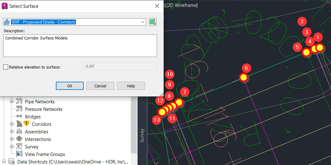 Figure 11.13 – Create Feature Line steps
