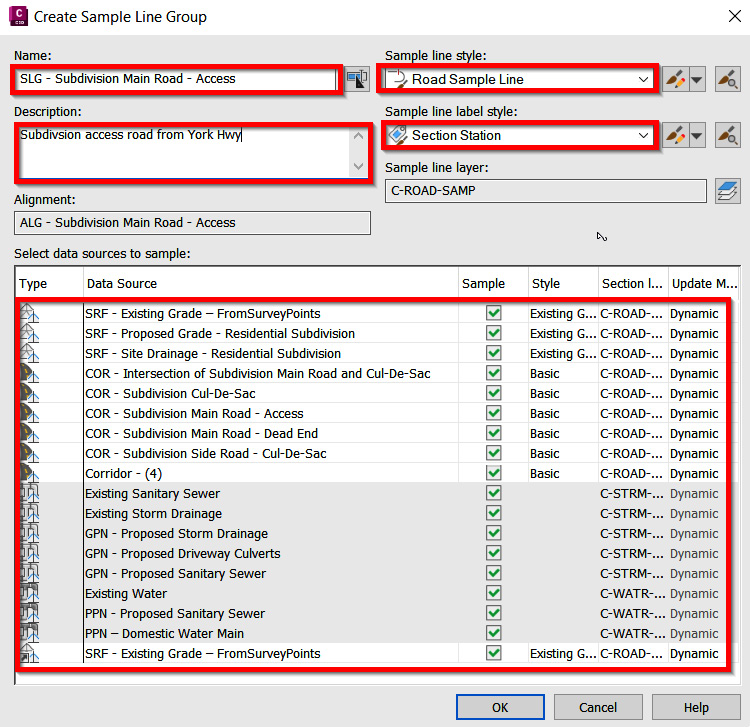 Figure 13.2 – The Create Sample Line Group dialog box
