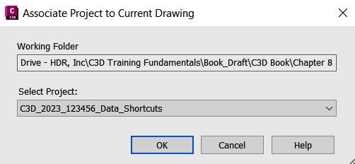 Figure 13.08 – Associate Project to Current Drawing
