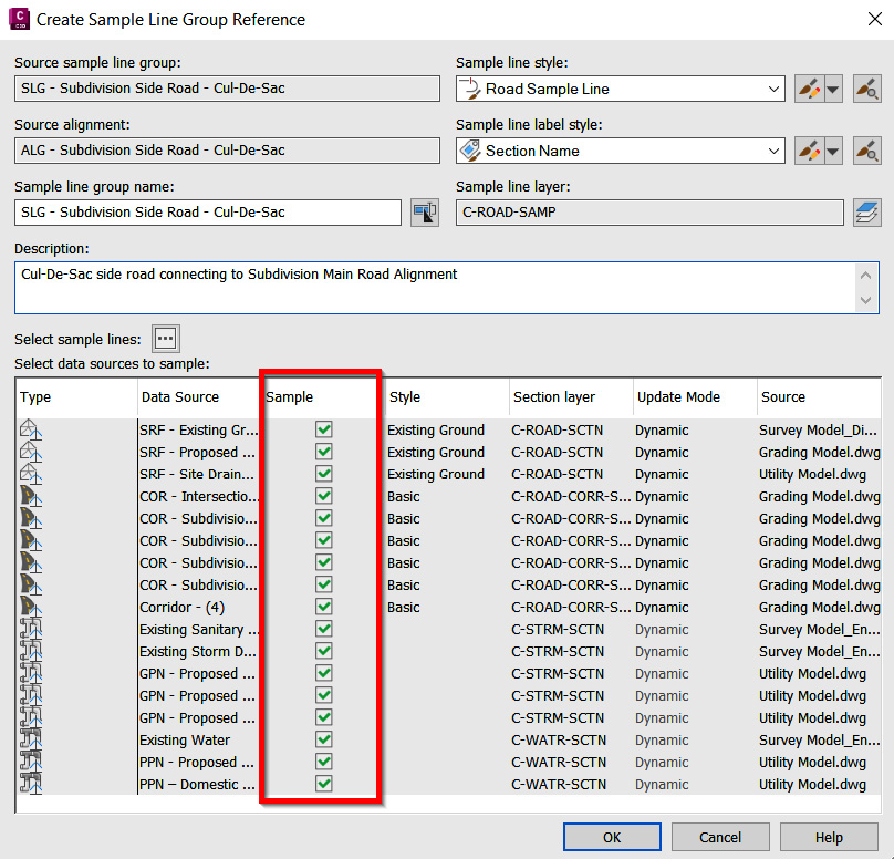 Figure 13.10 – The Create Sample Line Group Reference dialog box
