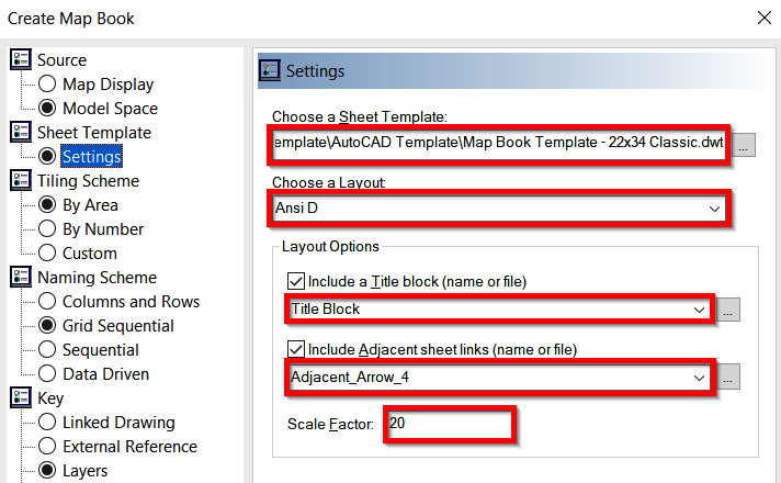 Figure 14.7 – Map Book > Sheet Template > Settings Criteria
