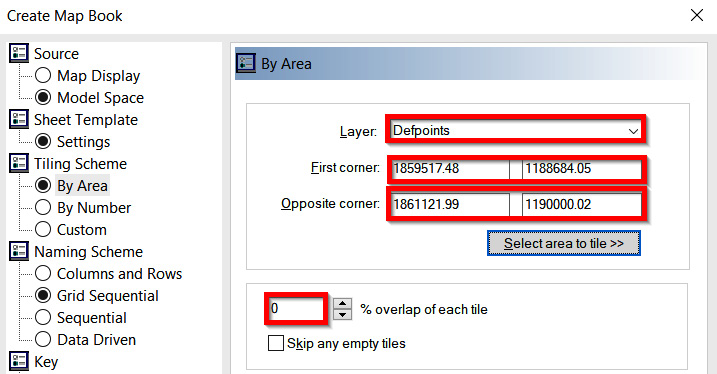 Figure 14.8 – Map Book > Tiling Scheme > By Area Criteria
