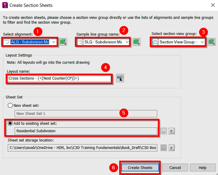 Figure 14.29 – Activating the Create Section Sheets tool
