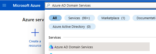 Figure 2.6 – Search for the service in the Azure portal