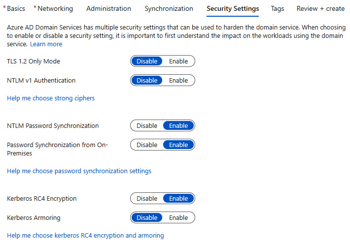 Figure 2.21 – Choose security settings

