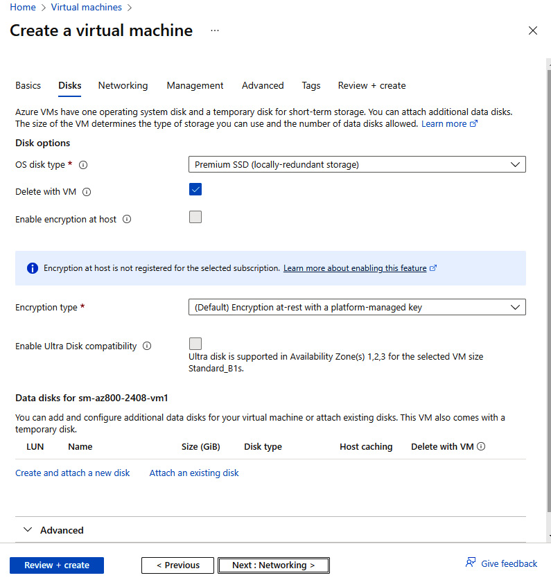Figure 6.33 – Creating a VM: settings (continued)
