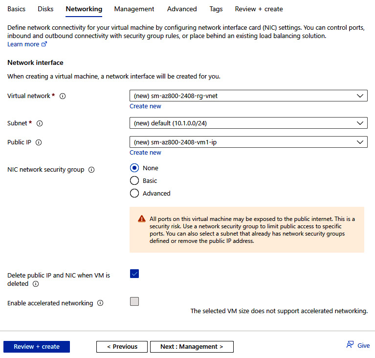 Figure 6.34 – Creating a VM: settings (continued)
