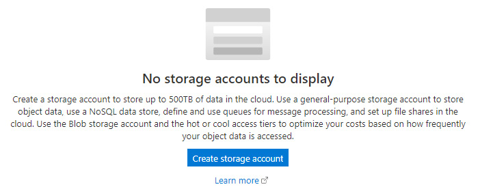Figure 8.1 – Creating a storage account in Azure
