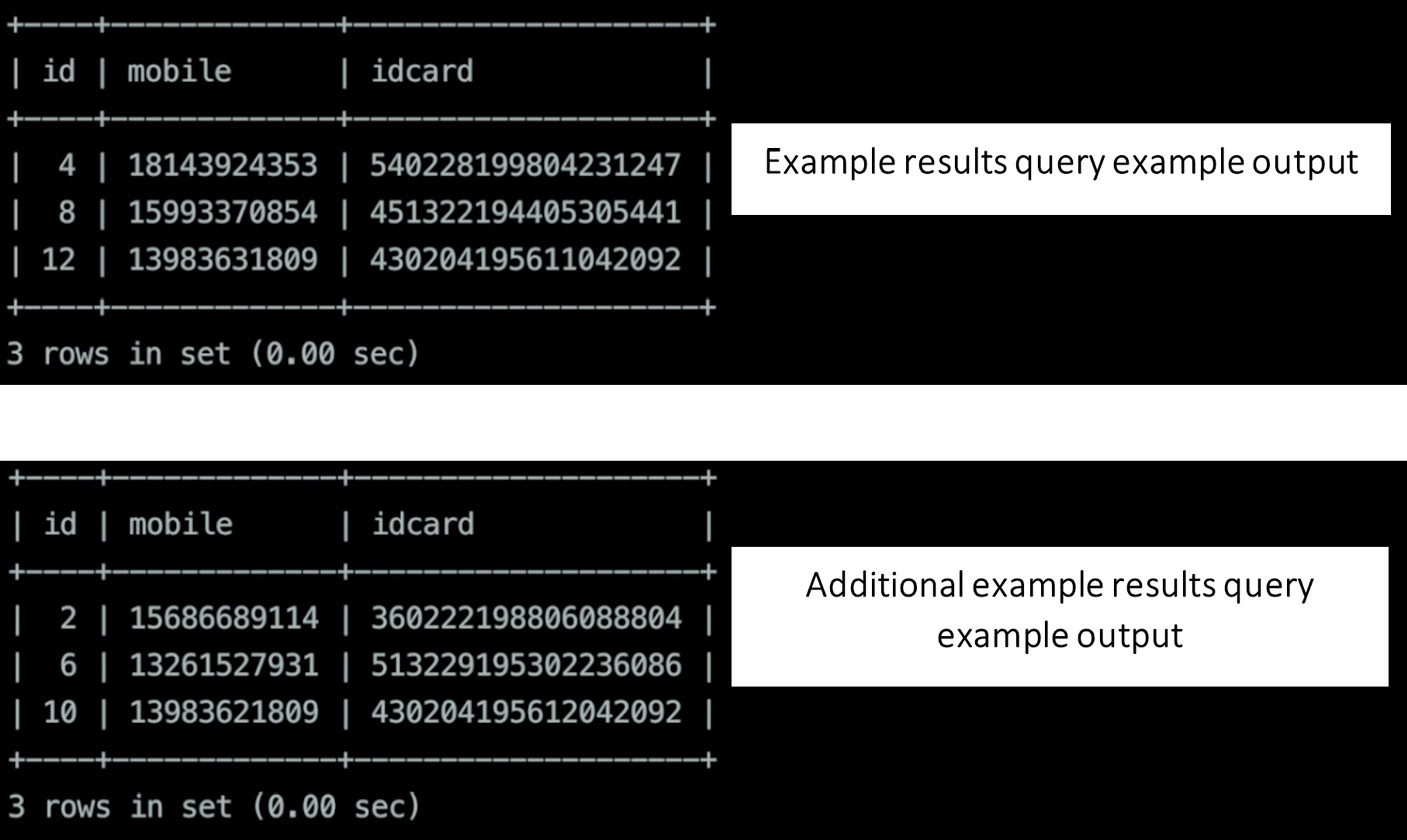 Figure 12.2 – Examples of results query output
