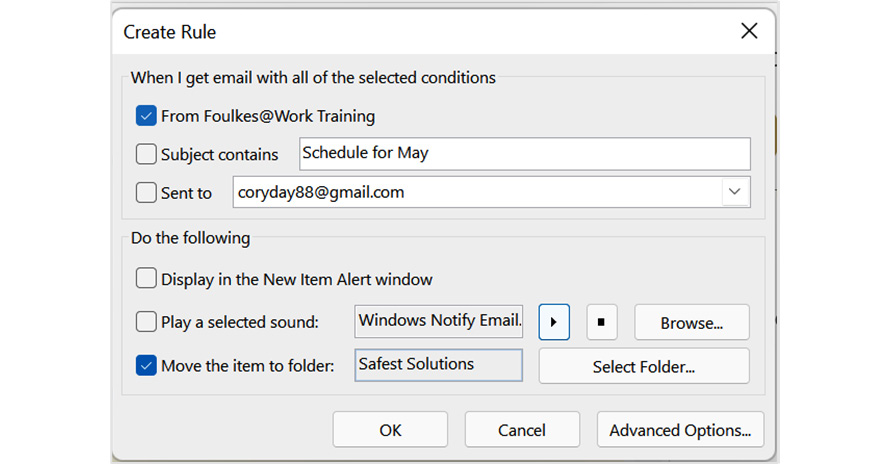 Figure 14.9 – The Create Rule dialog box
