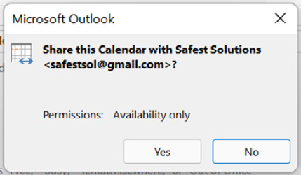 Figure 15.12 – Clicking on Yes to share your calendar
