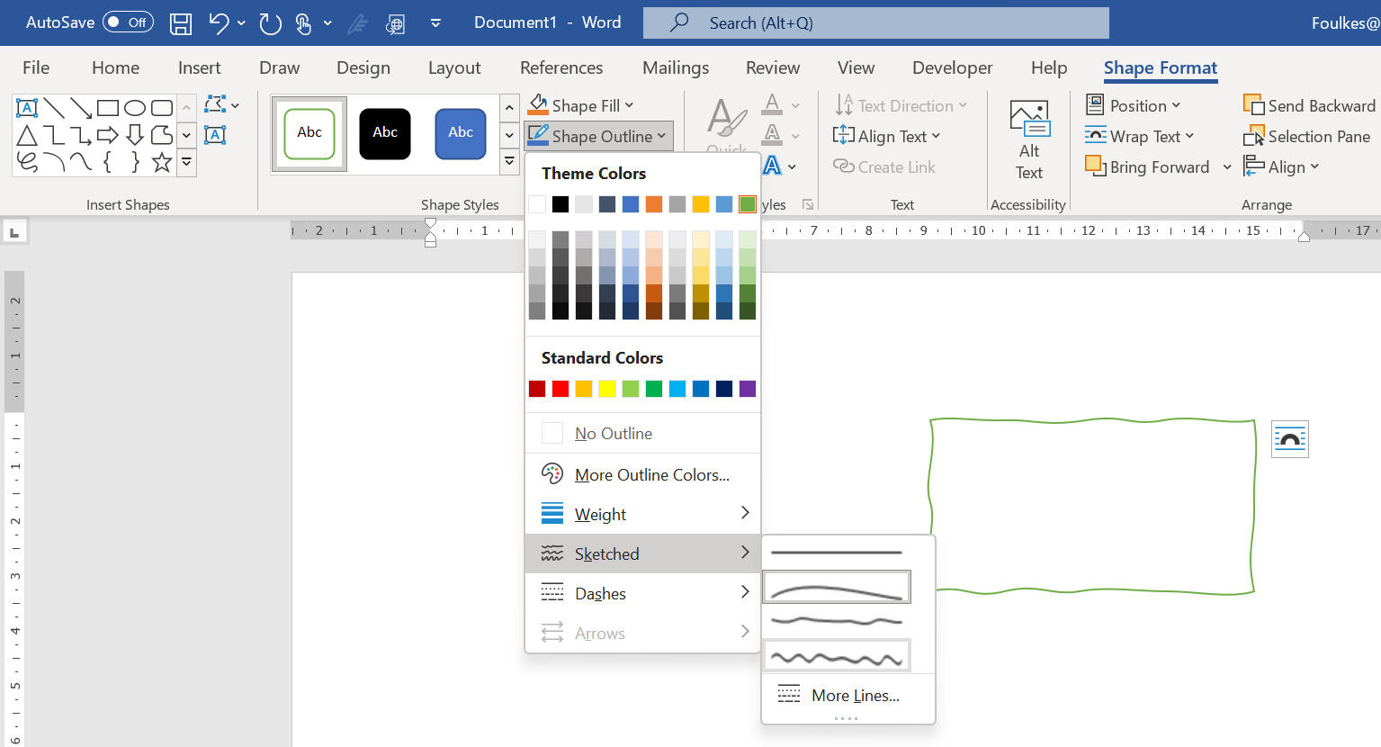 Figure 3.23 - New Sketched style options in Word, PowerPoint, and Excel 2021 (desktop)
