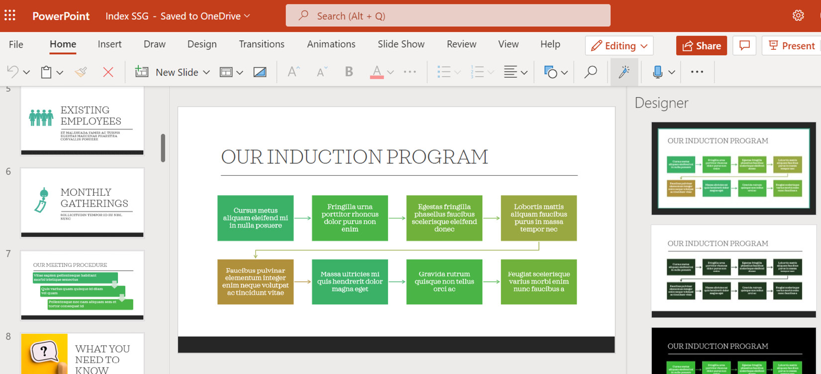 Figure 6.6 – The agenda as shown in PowerPoint
