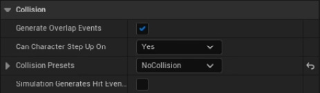 Figure 6.11 – Updating Collision Presets to NoCollision
