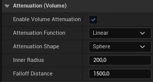 Figure 9.8 – The Sound Attenuation asset settings
