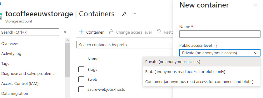 Figure 12.15 – Setting container permissions level
