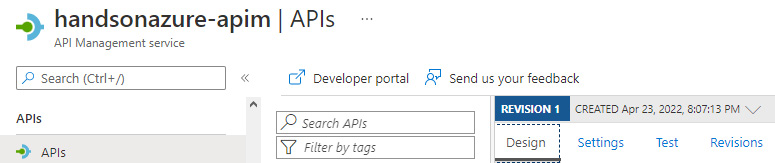 Figure 21.3 – Accessing the APIs tab
