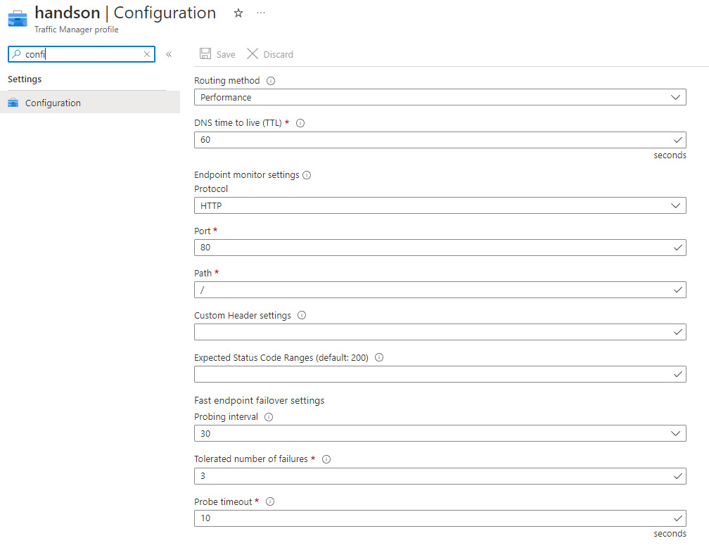 Figure 24.11 – Azure Traffic Manager configuration
