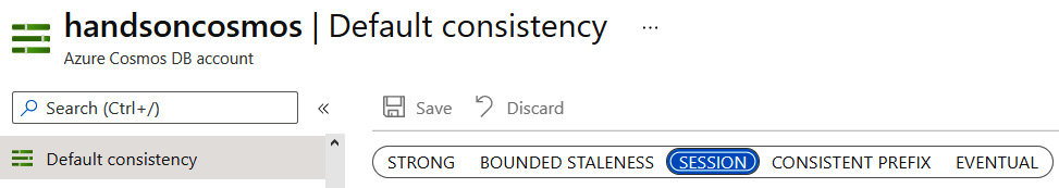 Figure 10.7 – Various consistency models in Azure Cosmos DB
