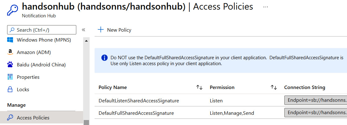 Figure 6.8 – Access Policies blade with two policies generated
