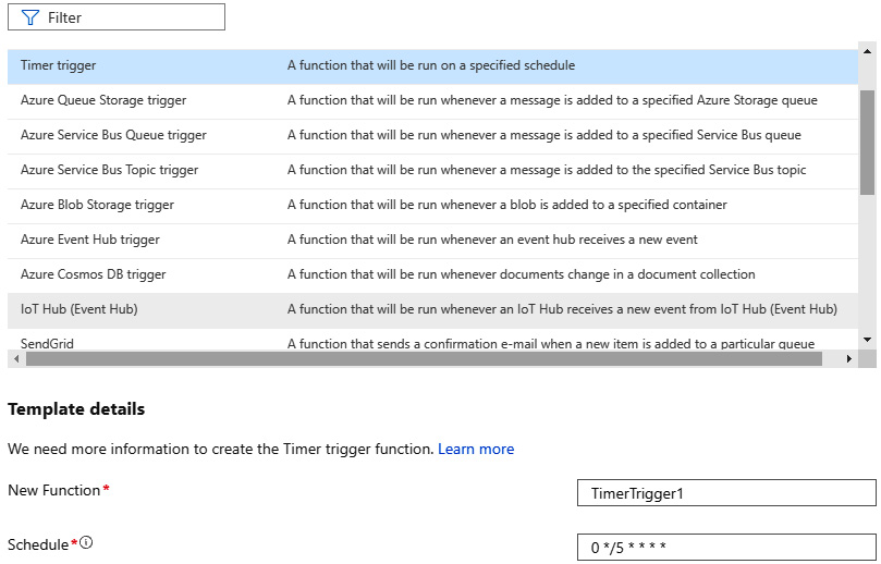 Figure 7.16 – Configuring a function triggered by a timer
