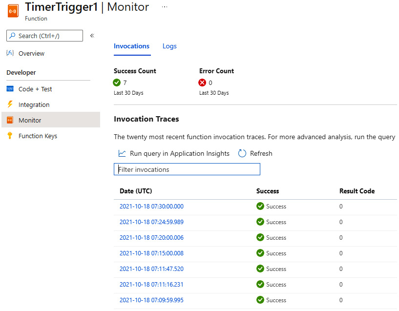 Figure 7.22 – The Monitor tab with results
