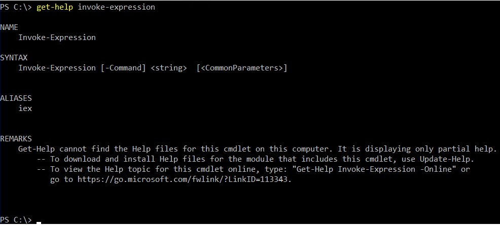 Figure 10.22 – Getting a description for a PowerShell command
