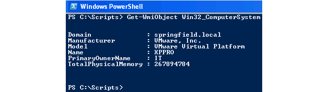 Figure 6.22 – The PowerShell command to detect VMWare
