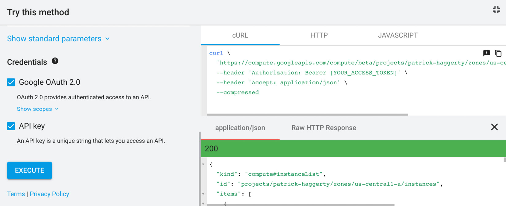 Figure 1.8 – Manual API request
