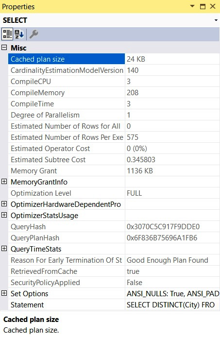 Figure 1.6 – The Properties window for the query
