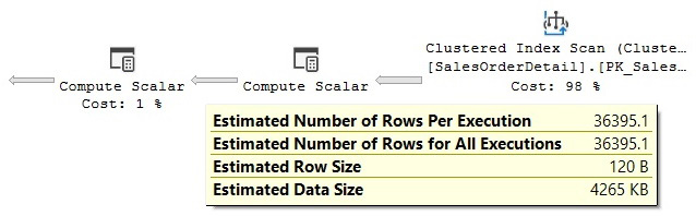 Figure 6.3 – Cardinality estimation example using a 30% guess
