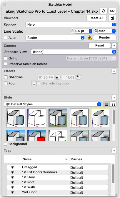 Figure 14.10 – The SketchUp Model panel
