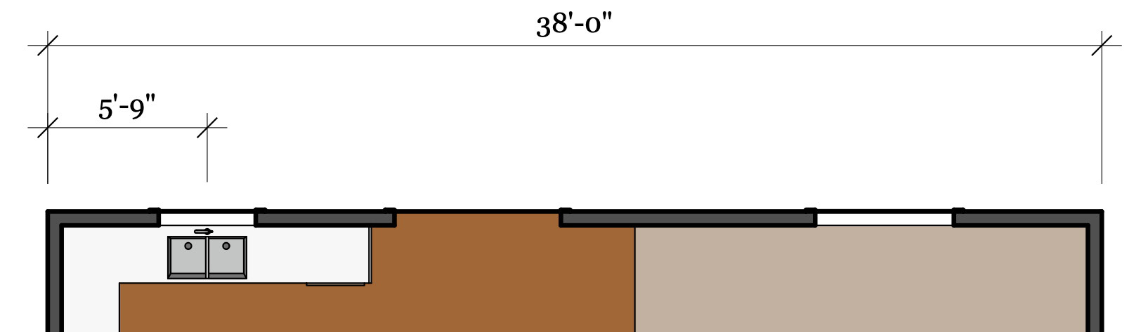 Figure 14.19 – Dimensions to the center of the first window
