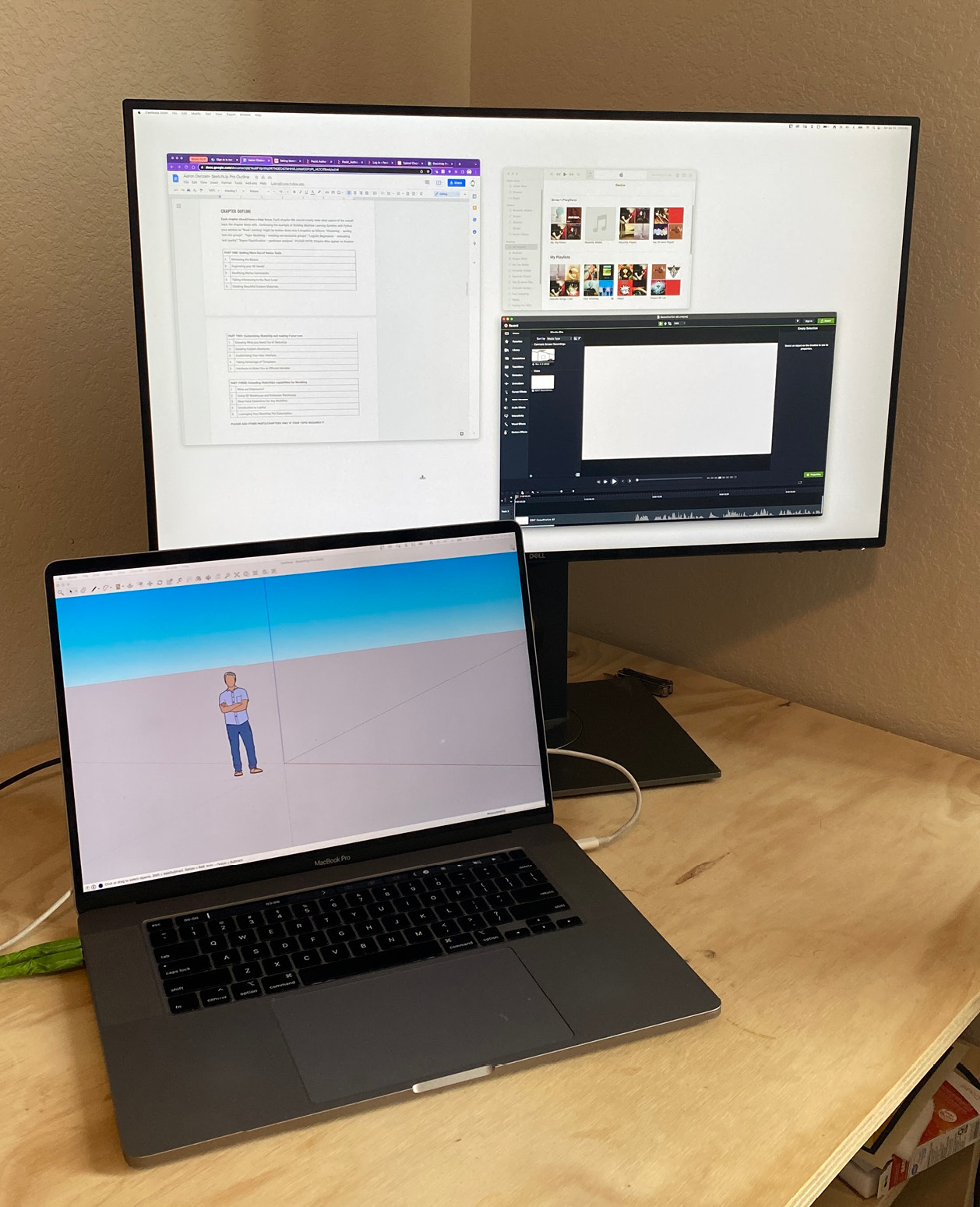 Figure 10.5 – My simple laptop and monitor setup
