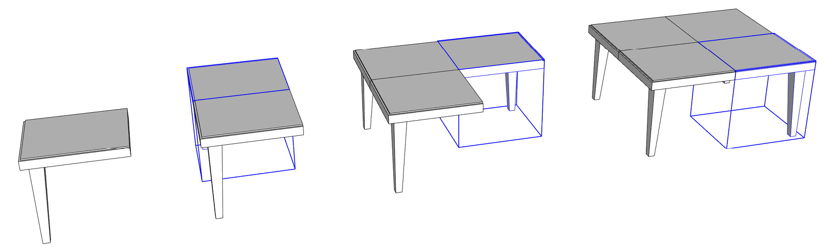 Figure 13.15 – A quarter of this table was modeled as a component and then mirrored three times
