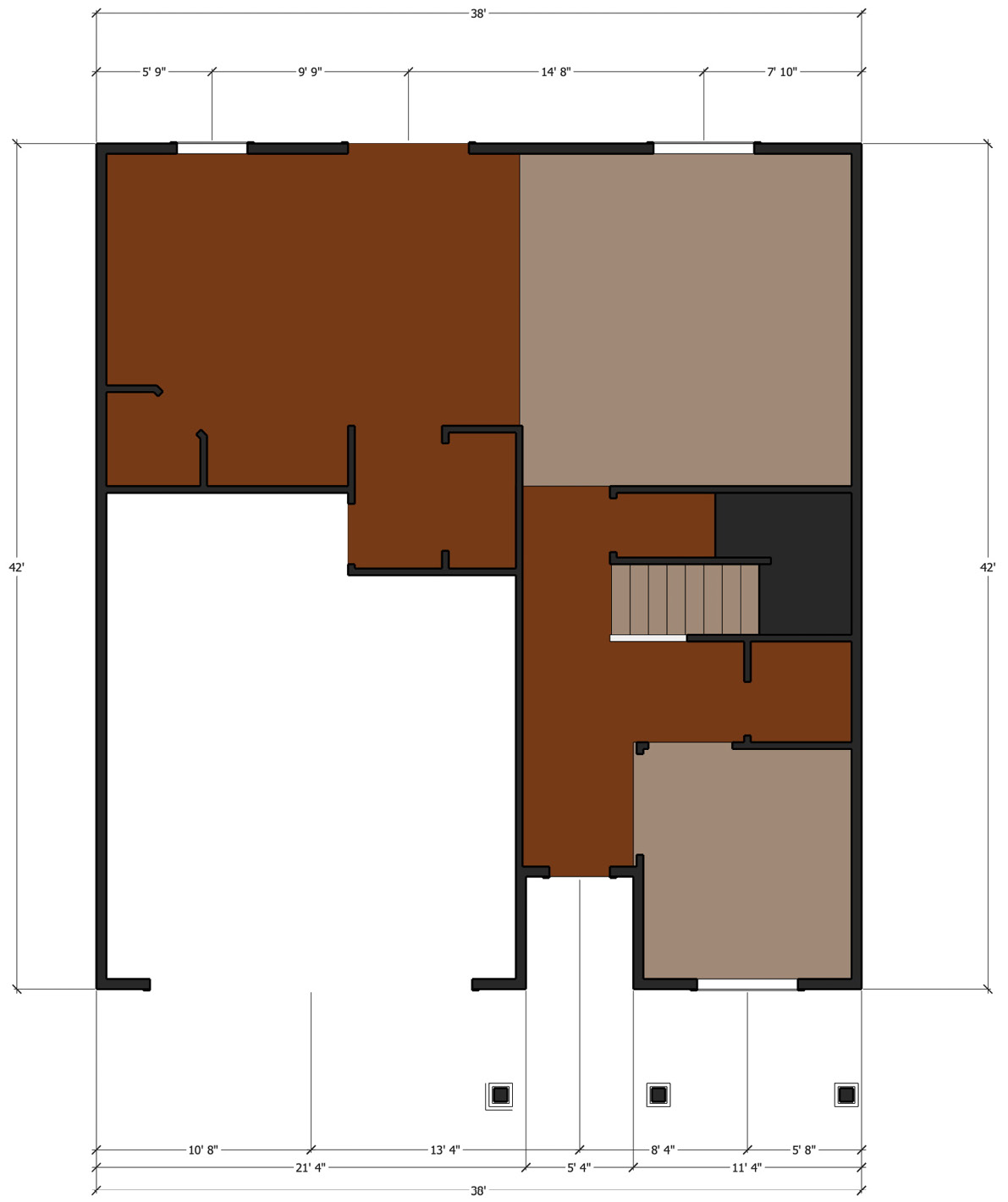 Figure 14.1 – Dimensioned floorplan exported directly from SketchUp
