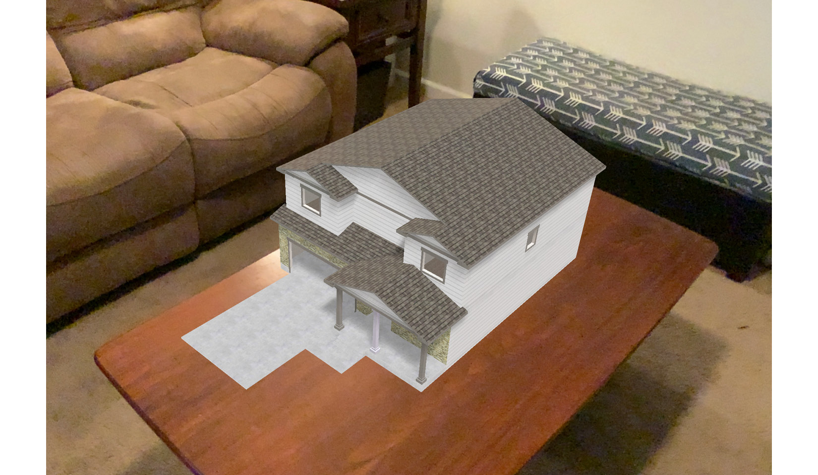 Figure 15.3 – A SketchUp model as viewed in augmented reality
