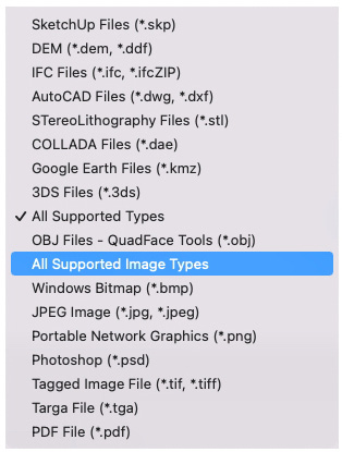 Figure 5.8 – All Supported Image Types
