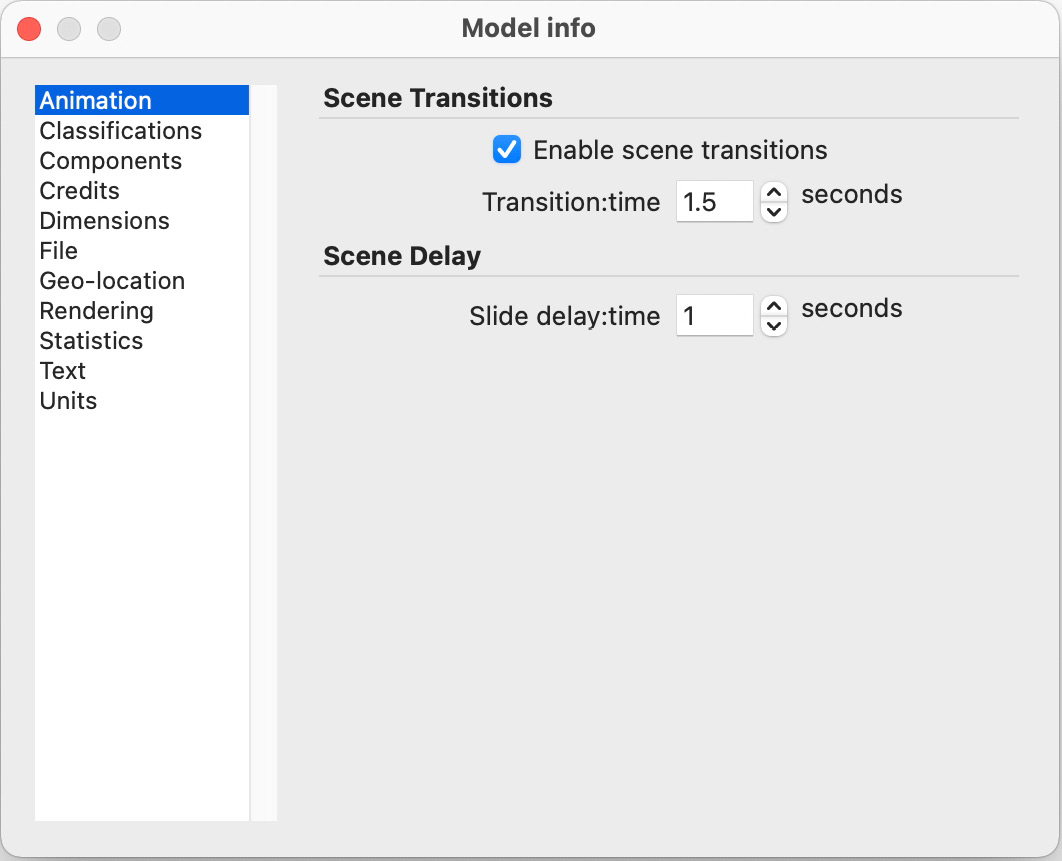 Figure 9.1 – Model info as seen in SketchUp for macOS
