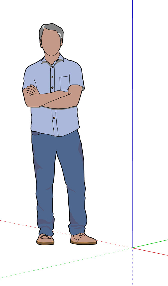 Figure 9.6 – The default template for SketchUp 2022 includes Niraj as the scale figure
