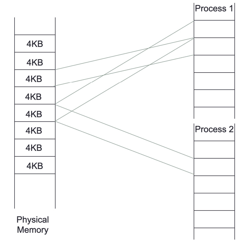 Figure 4.5 – Pages and processes
